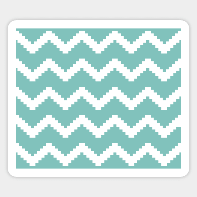 Zigzag geometric pattern - blue and white. Sticker by kerens